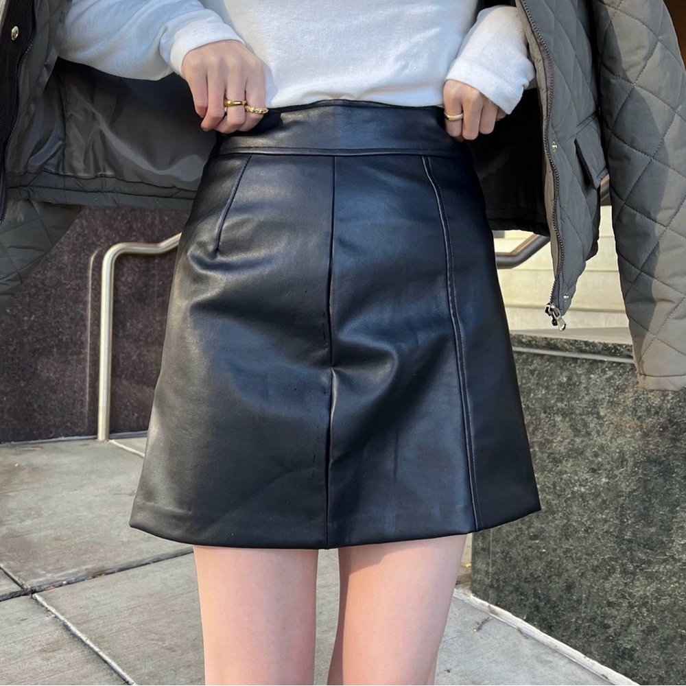 Korean Faux Leather Skirt